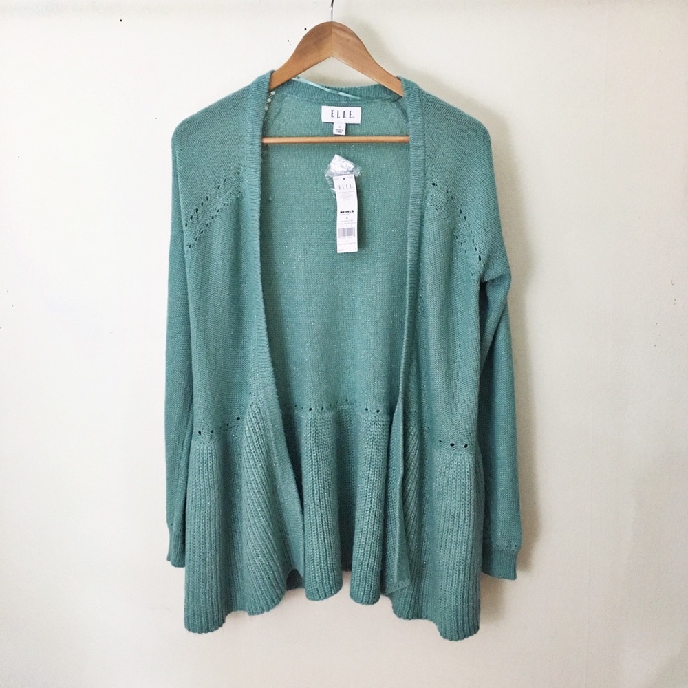 Elle cardigan peplum hem Sz small oversized